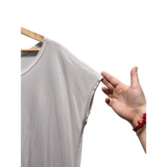 Double Zero Modal Midi Tee Shirt Dress Cream Size L Minimalist Quiet Luxury Soft - Picture 7 of 11